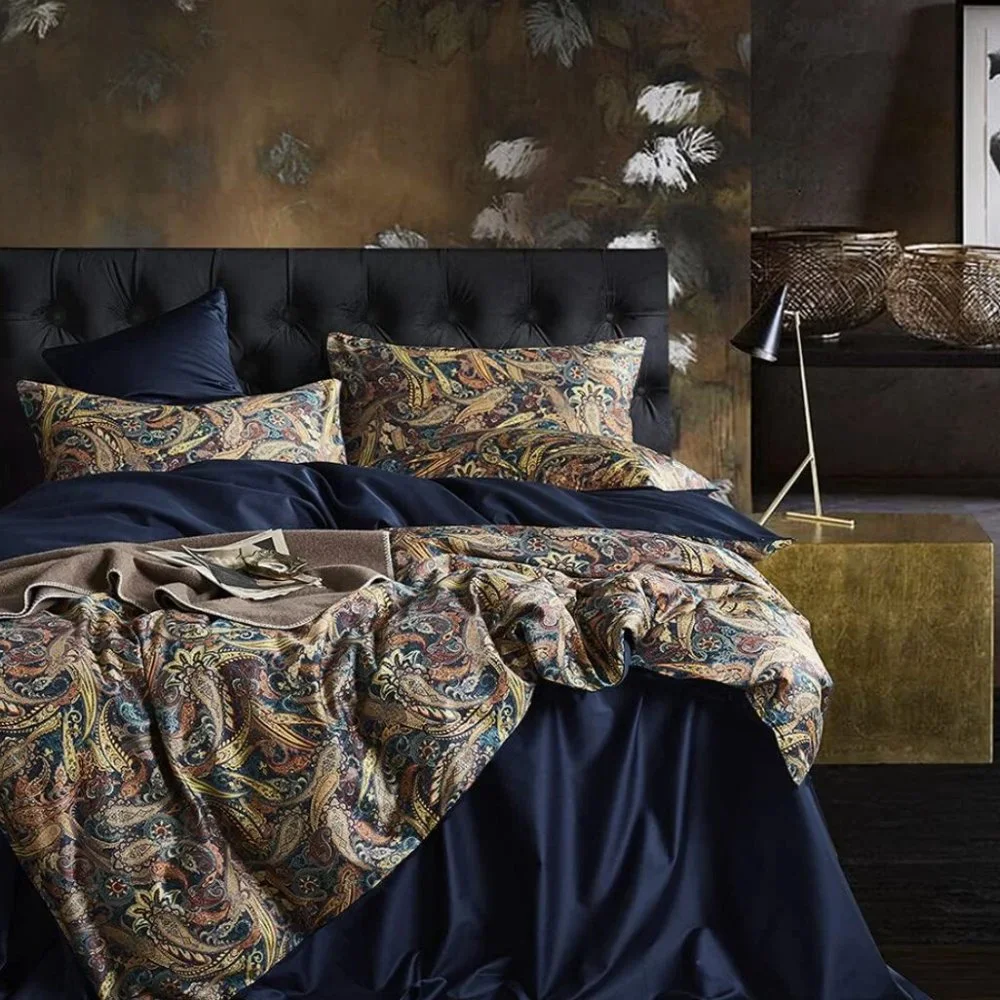 Boho Bliss: Paisley Floral Duvet Cover Set with Pillowcases